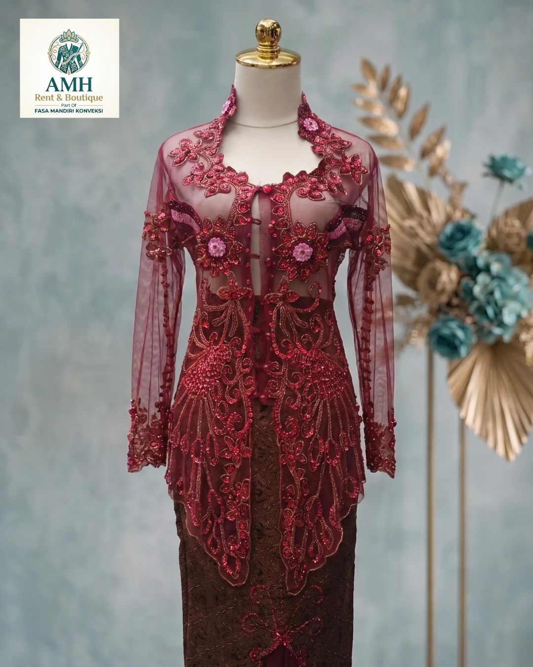 Sewa Kebaya Merah Elegance Surabaya